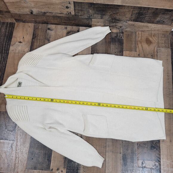 Peruvian Link Alpaca Collection Open Front Cardigan Sweater Heavy White One Size - Picture 12 of 16